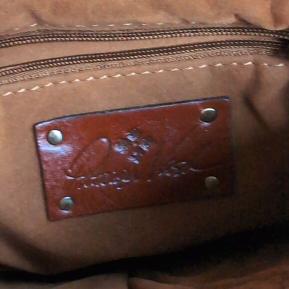 Patricia Nash Cassini White/Aqua Metallic Cow Hair Medium Clutch With Crystals - Picture 9 of 16